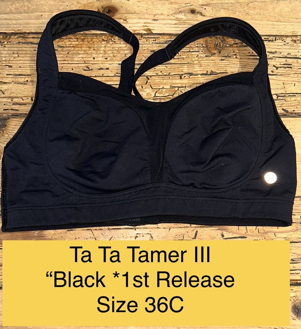 Lululemon Women’s Size 36C Black Ta Ta Tamer III *1st Release Sports Bra